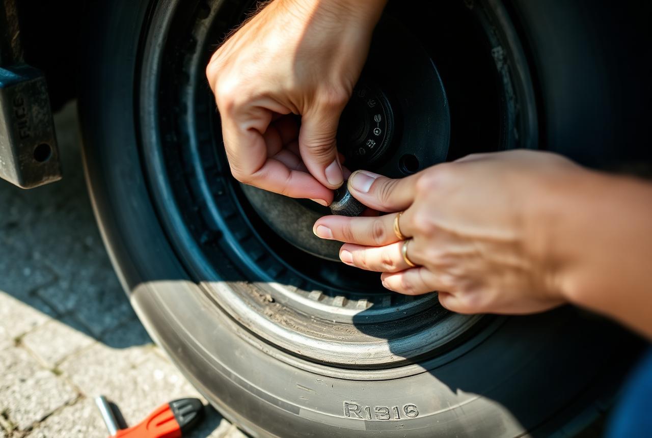 Flat Tire Repair performed on site by Torque & Tread